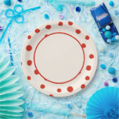 Assiettes En Carton Points rouges d'été (Fête)