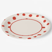 Assiettes En Carton Points rouges d'été (Angle)