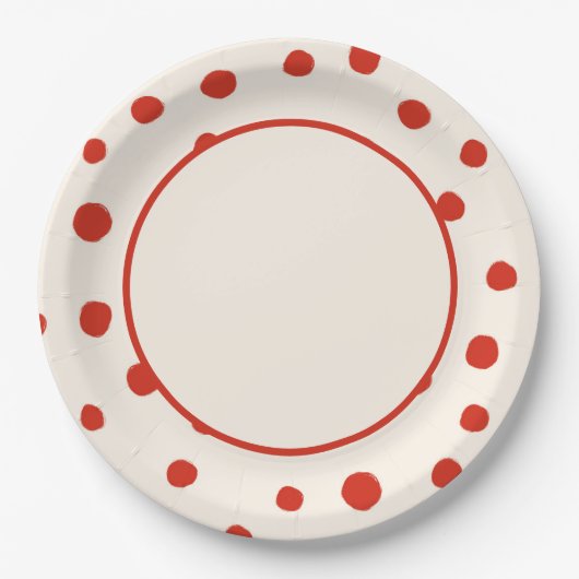 Assiettes En Carton Points rouges d'été (Devant)