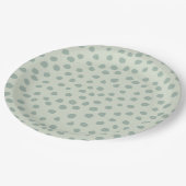 Assiettes En Carton Points Sage Green (Angle)
