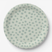 Assiettes En Carton Points Sage Green (Devant)