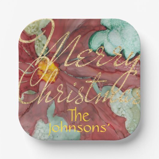 Assiettes En Carton Pointsetta de Noël (Recto)