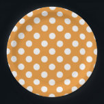 Assiettes En Carton Pois blancs sur ambre<br><div class="desc">Pois blancs sur ambre</div>
