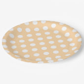 Assiettes En Carton Pois blancs sur beige (Angle)
