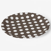 Assiettes En Carton Pois blancs sur brun (Angle)