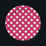 Assiettes En Carton Pois blancs sur cerise<br><div class="desc">Pois blancs sur cerise</div>