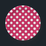 Assiettes En Carton Pois blancs sur cerise<br><div class="desc">Pois blancs sur cerise</div>