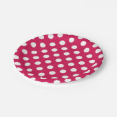 Assiettes En Carton Pois blancs sur cerise (Angle)