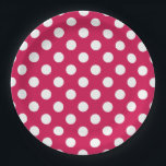 Assiettes En Carton Pois blancs sur cerise<br><div class="desc">Pois blancs sur cerise</div>
