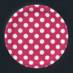 Assiettes En Carton Pois blancs sur cerise<br><div class="desc">Pois blancs sur cerise</div>