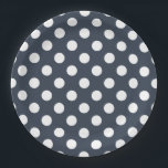 Assiettes En Carton Pois blancs sur gris bleu<br><div class="desc">Pois blancs sur gris bleu</div>