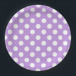 Assiettes En Carton Pois blancs sur lilas<br><div class="desc">Pois blancs sur lilas</div>
