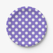 Assiettes En Carton Pois blancs sur perwinkle (Devant)