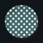 Assiettes En Carton Pois blancs sur turquoise<br><div class="desc">Pois blancs sur turquoise</div>
