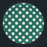 Assiettes En Carton Pois blancs sur vert sauge<br><div class="desc">Pois blancs sur vert sauge</div>