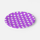 Assiettes En Carton Pois blancs sur violet clair (Angle)