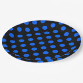 Assiettes En Carton Pois bleu et noir (Angle)
