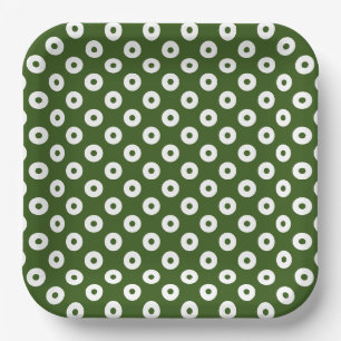 Assiettes En Carton Pois bleu foncé et blanc