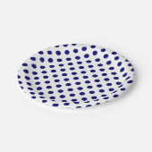 Assiettes En Carton Pois bleus de la Marine sur blanc (Angle)