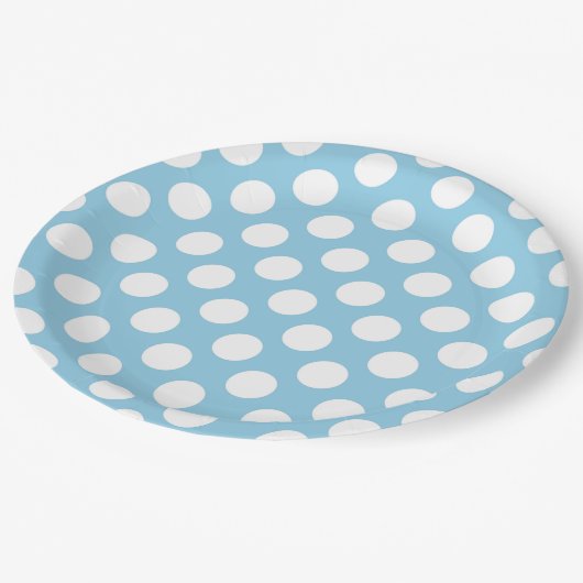 Assiettes En Carton Pois Bleus, Motif Pointe Polka, Points, Pointe (Angle)