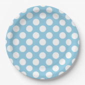 Assiettes En Carton Pois Bleus, Motif Pointe Polka, Points, Pointe (Devant)