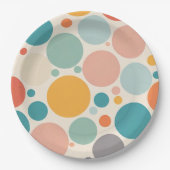 Assiettes En Carton Pois coloré (Devant)