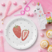 Assiettes En Carton Pois de fraises (Fête)