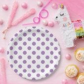 Assiettes En Carton Pois de lavande sur blanc (Fête)