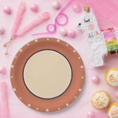 Assiettes En Carton Pois de sable Terra Cotta Blanc (Fête)