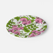 Assiettes En Carton Pois doux et bourdons, rose, vert et blanc (Angle)