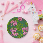 Assiettes En Carton Pois doux et bourdons, vert et rose (Fête)