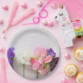 Assiettes En Carton Pois doux frais (Fête)