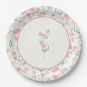 Assiettes En Carton Pois doux Mariage rose (Devant)