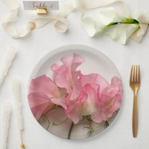 Assiettes En Carton Pois doux roses gros