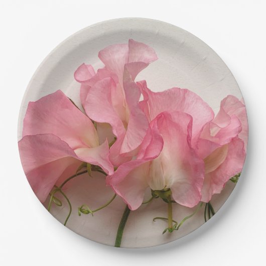 Assiettes En Carton Pois doux roses gros (Devant)