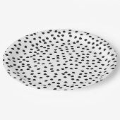 Assiettes En Carton Pois élégant moderne noir et blanc (Angle)
