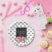 Assiettes En Carton Pois et pivoines Mariage Plaque papier (Fête)