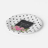 Assiettes En Carton Pois et pivoines Mariage Plaque papier (Angle)