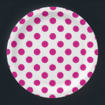 Assiettes En Carton Pois Fuchsia<br><div class="desc">Fuchsia et pois blancs</div>