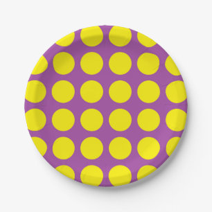 Assiettes En Carton Pois jaune pourpre