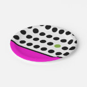 Assiettes En Carton Pois joués rose et vert (Angle)