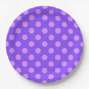 Assiettes En Carton Pois Lilac sur periwinkle