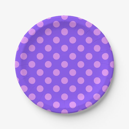 Assiettes En Carton Pois Lilac sur periwinkle (Devant)