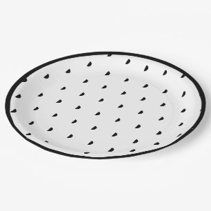 Assiettes En Carton Pois noir blanc classique