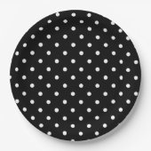 Assiettes En Carton Pois noir et blanc (Devant)
