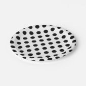 Assiettes En Carton Pois noirs en blanc (Angle)