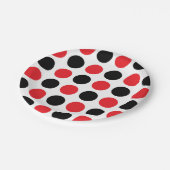 Assiettes En Carton Pois noirs et rouges (Angle)