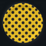 Assiettes En Carton Pois noirs sur jaune<br><div class="desc">Pois noirs sur jaune</div>