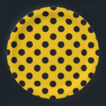 Assiettes En Carton Pois noirs sur jaune<br><div class="desc">Pois noirs sur jaune</div>