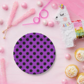 Assiettes En Carton Pois noirs sur violet (Fête)